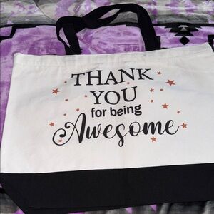 Awesome Thank You Tote Bag with Black Accents